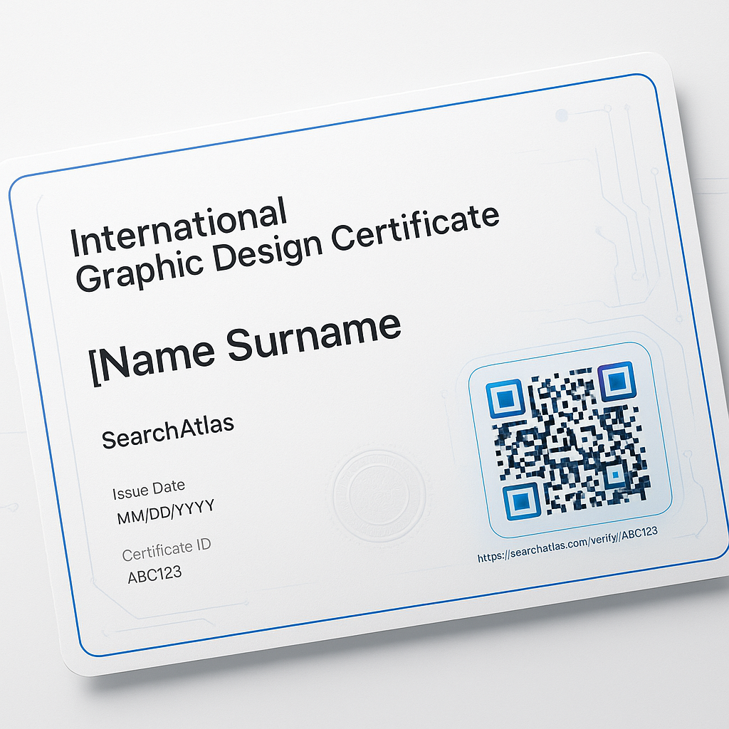Certificado internacional de diseño gráfico con QR verificable