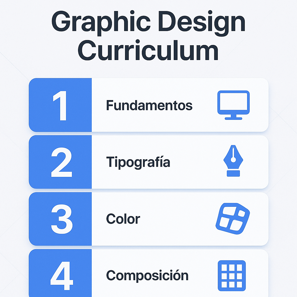 Programa completo del Curso Online de Diseño Gráfico — 5 módulos